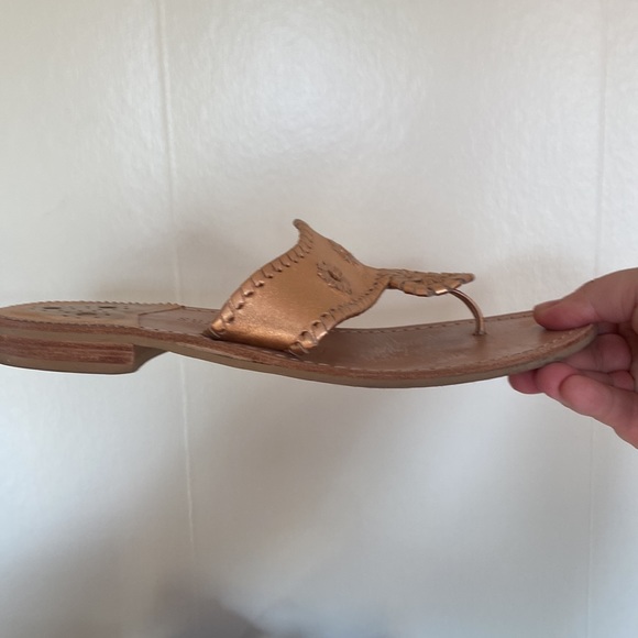 Jack rogers rose gold flat leather sandals size 10 - Picture 5 of 6